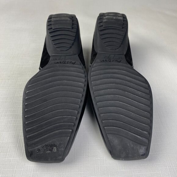Paul Green Munchen Black LEATHER + SUEDE Stitched LOAFERS! Square Toe Sz 5.5 - Picture 9 of 12